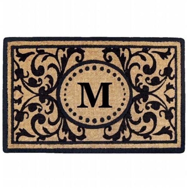 Nedia Home Nedia Home O2319M 22 x 36 in. Heavy Duty Heritage Coco Mat  Monogrammed M O2319M